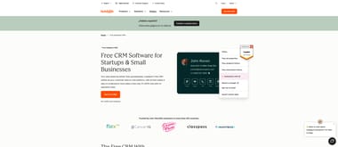 HubSpot CRM dashboard with unified contact timeline, deal tracking, and Service Hub ticketing
