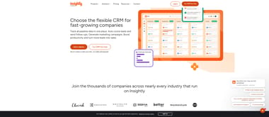 Insightly CRM with project management, relationship linking, and customizable dashboards