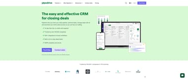 Pipedrive CRM with visual sales pipeline, deal tracking, and AI-powered sales assistant