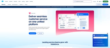Salesforce Service Cloud console with AI-powered case management and omnichannel routing