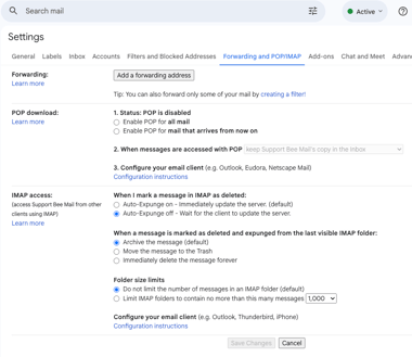 Adding a forwarding address in Gmail filter settings