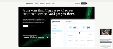 Freshdesk help desk with multi-channel ticketing, AI automation, and self-service portal