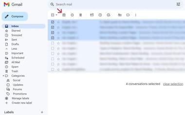 Archive older emails you want to keep