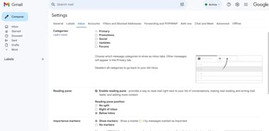 Select your changes in the Quick settings box