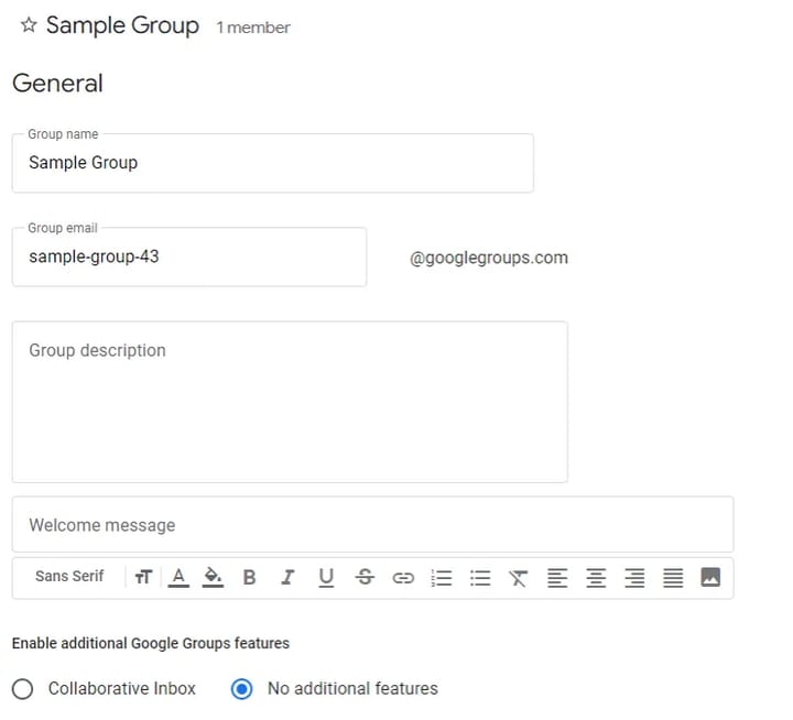 Group settings