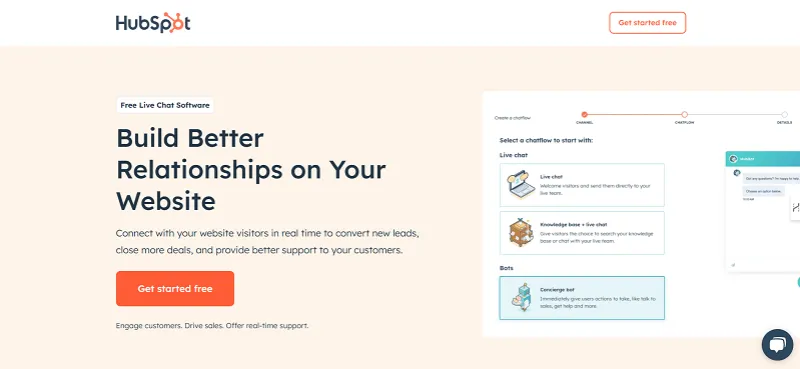 HubSpot Live Chat screenshot