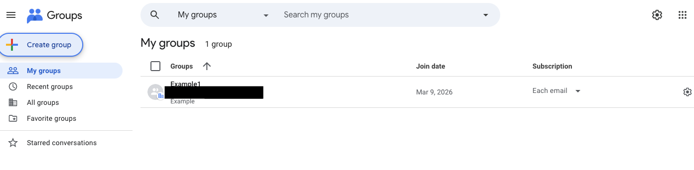 Finding your Google Group in groups.google.com