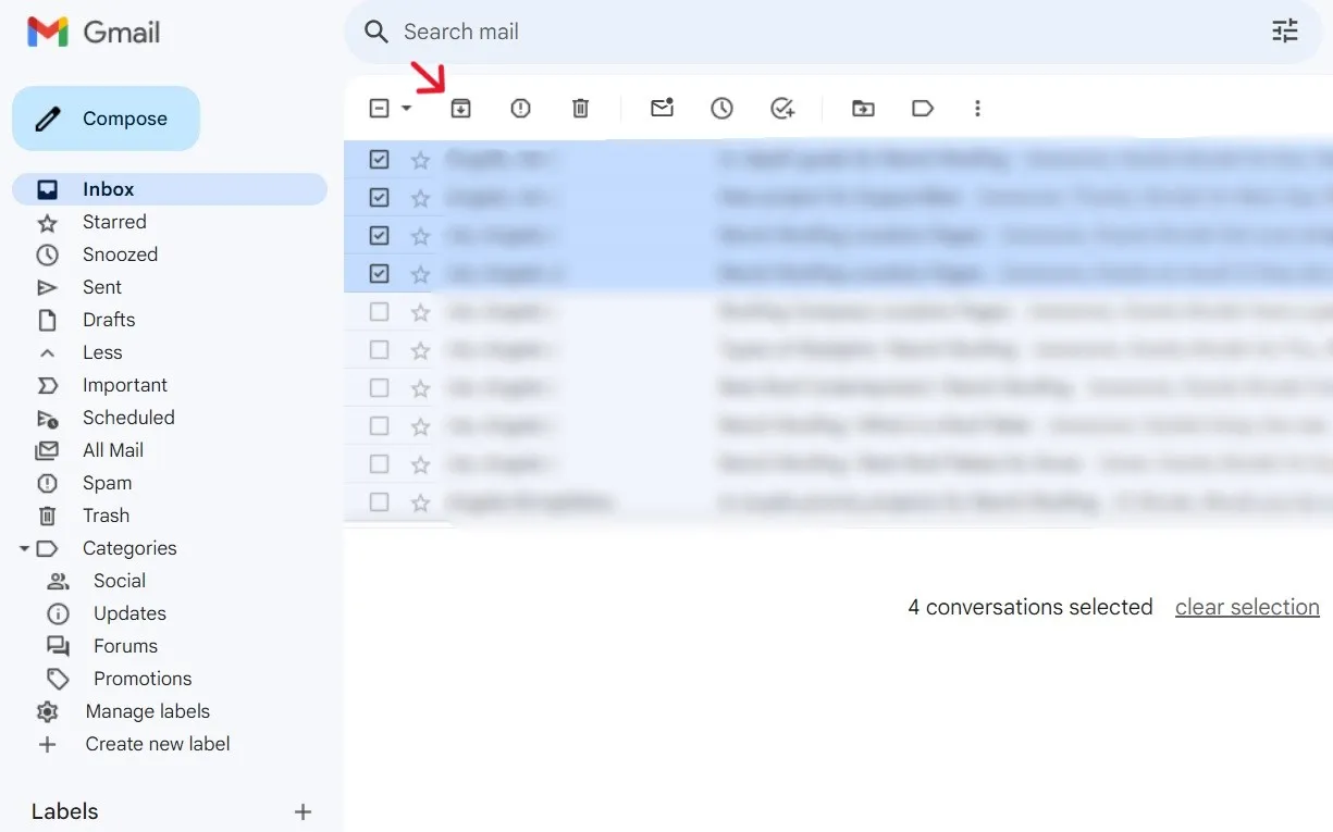 Archive older emails you want to keep